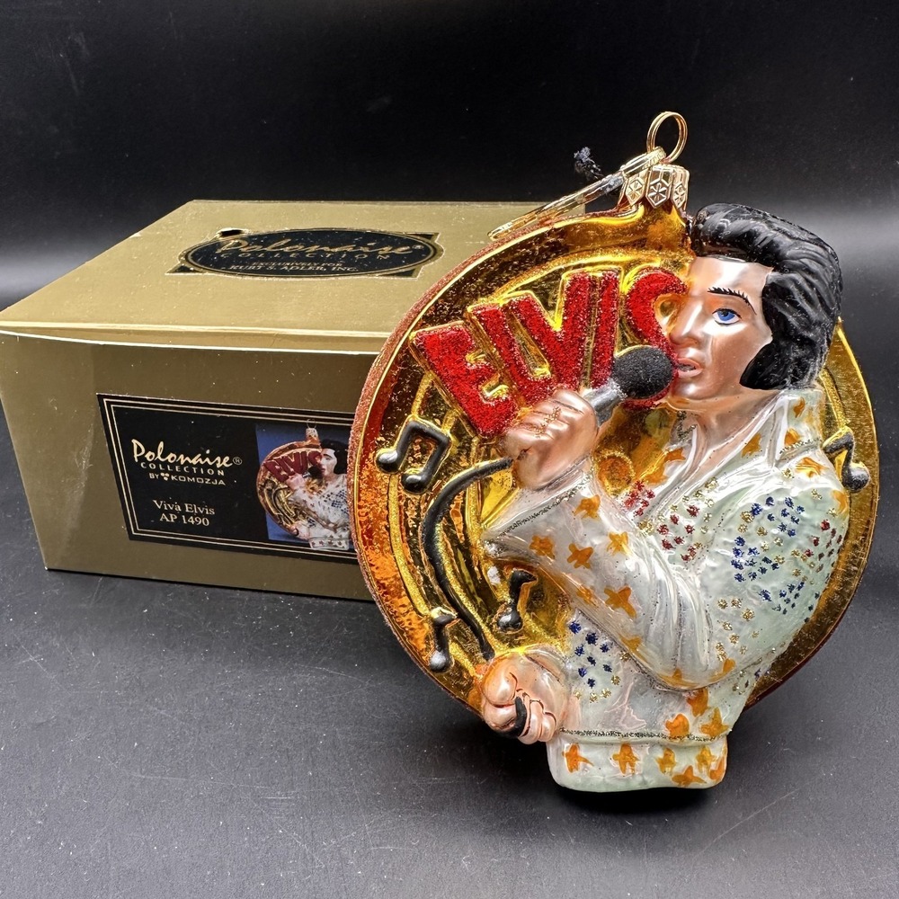 KURT ADLER POLONAISE VIVA ELVIS ORNAMENT AP1490 5"